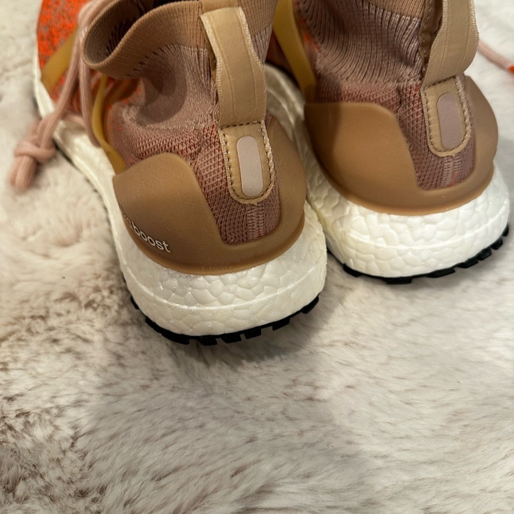 Women’s High-Top Sneakers - Orange and tan -baige - Picture 4 of 5